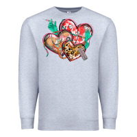 Heather Grey nurse hearts Premium Sweatshirt - CowGirlArtShop