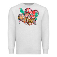 Oatmeal Heather nurse hearts Premium Sweatshirt - CowGirlArtShop