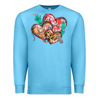 Ocean Blue nurse hearts Premium Sweatshirt - CowGirlArtShop