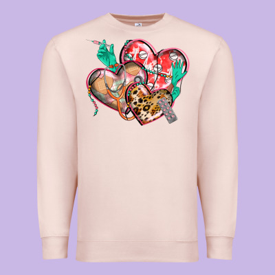 Nurse Hearts Premium Sweatshirt Designed By Cowgirlartshop
