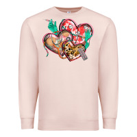 Pale Pink nurse hearts Premium Sweatshirt - CowGirlArtShop