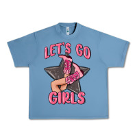 Pebble Blue lets go girls cowgirl boots star Urban Heavy Tee - MaliasSmallBusiness