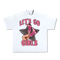 White lets go girls cowgirl boots star Urban Heavy Tee - MaliasSmallBusiness