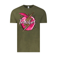Vintage Olive teacher lightning bolt valentine s day Vintage Tee - MaliasSmallBusiness