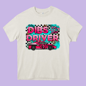 Dibs On The Driver Background Heavy Core Tee Designed By Adodesignshop