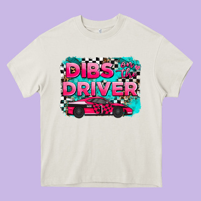 Dibs On The Driver Background Heavy Core Tee Designed By Adodesignshop