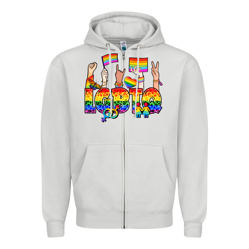 Lgbtq+ Zipper Hoodie by NancyCooperArtShop | Teevron