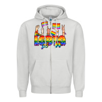 Dove Grey LGBTQ+ Zipper Hoodie - NancyCooperArtShop