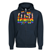 Navy LGBTQ+ Zipper Hoodie - NancyCooperArtShop