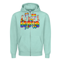 Seafoam LGBTQ+ Zipper Hoodie - NancyCooperArtShop
