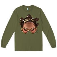 Army Green Afro Bantu Knots Hairstyles Messy Bun With Clasp Bbs  2 Long Sleeve Tee - BundleAndBundleShop