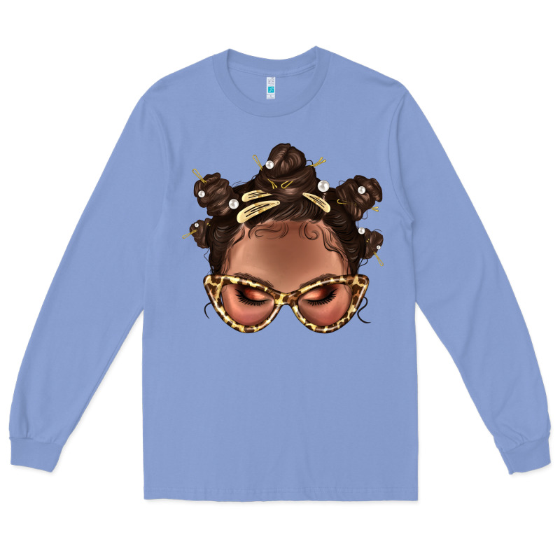 Afro Bantu Knots Hairstyles Messy Bun With Clasp Bbs  2 Long Sleeve Tee by BundleAndBundleShop | Teevron