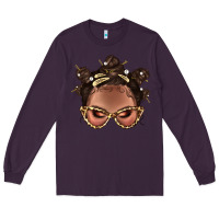 Plum Afro Bantu Knots Hairstyles Messy Bun With Clasp Bbs  2 Long Sleeve Tee - BundleAndBundleShop