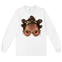 White Afro Bantu Knots Hairstyles Messy Bun With Clasp Bbs  2 Long Sleeve Tee - BundleAndBundleShop