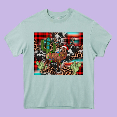 Christmas Reinder Heavy Core Tee Designed By Jahusdesignshop