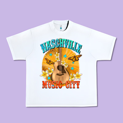 Naschville Music City Urban Heavy Tee Designed By Nancycooperartshop