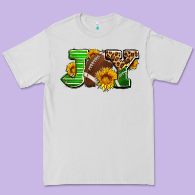 Joy With Football Ball And Sunflower Ado Premium Tee Designed By Adodesignshop