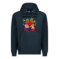 Navy its fine were fine everything is fine Premium Hoodie - CowGirlArtShop