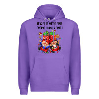 Purple its fine were fine everything is fine Premium Hoodie - CowGirlArtShop