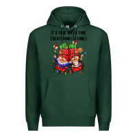 Sports Green its fine were fine everything is fine Premium Hoodie - CowGirlArtShop