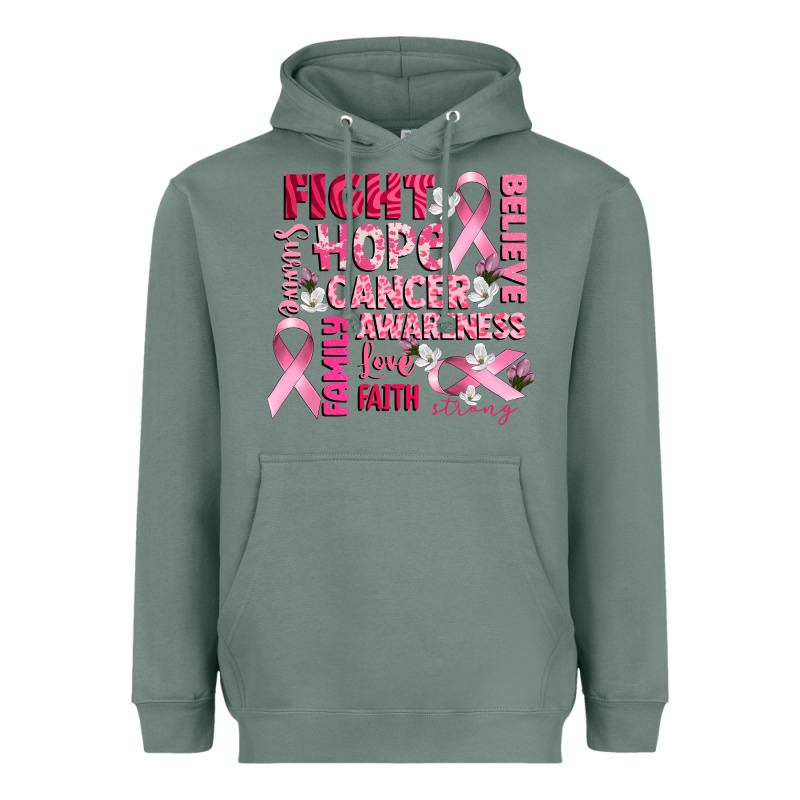 Cancer Awareness Fight Believe Hope Survive Heavyweight Hoodie by CowGirlArtShop | Teevron