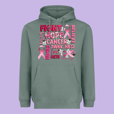 Cancer Awareness Fight Believe Hope Survive Heavyweight Hoodie Designed By Cowgirlartshop