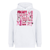 White cancer awareness fight believe hope survive Heavyweight Hoodie - CowGirlArtShop