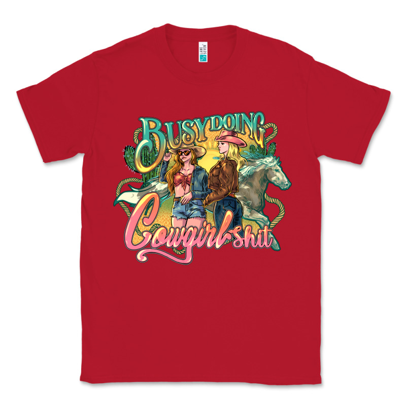 Busy Doing Cowgirl Classic Tee by NancyCooperArtShop | Teevron