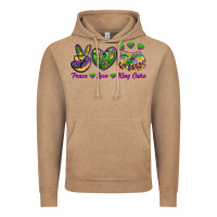 Vintage Coffee peace love mardi gras king cake Vintage Hoodie - RanaPortraitStore