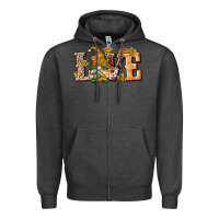 Charcoal Heather Love Gnome Zipper Hoodie - texasbilliewilder
