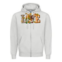 Dove Grey Love Gnome Zipper Hoodie - texasbilliewilder