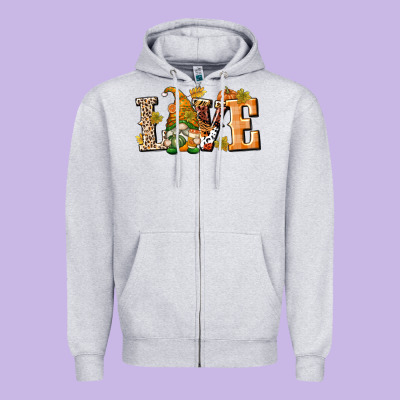Love Gnome Zipper Hoodie Designed By Texasbilliewilder