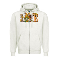 Oatmeal Heather Love Gnome Zipper Hoodie - texasbilliewilder