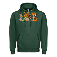 Sports Green Love Gnome Zipper Hoodie - texasbilliewilder