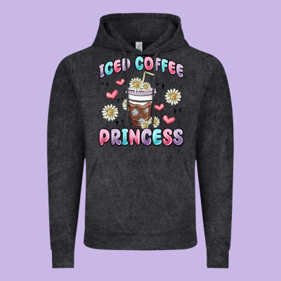 Iced Coffee Princess Vintage Hoodie Designed By Maliassmallbusiness