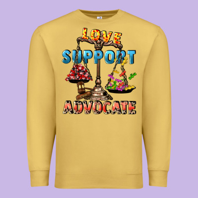 Love Support Advocate Premium Sweatshirt Designed By Cowgirlartshop