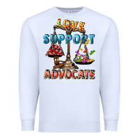 White Love support advocate Premium Sweatshirt - CowGirlArtShop