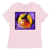 Bubblegum Pink witch with crystal ball tumbler Ladies Tee - BundleAndBundleShop