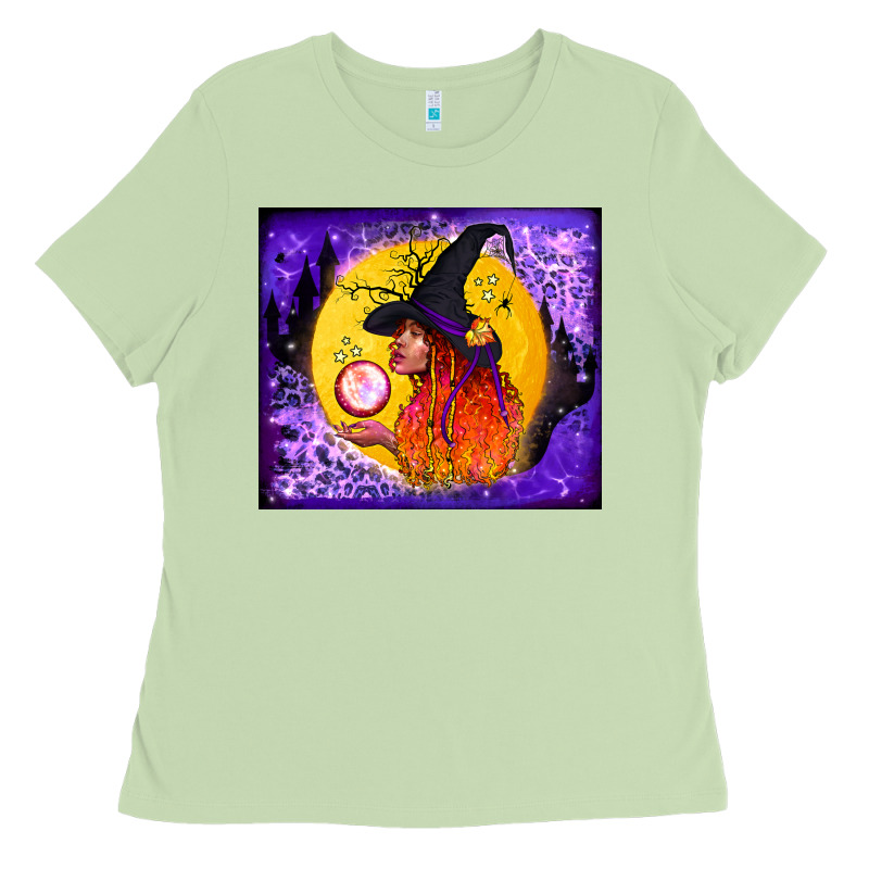 Witch With Crystal Ball Tumbler Ladies Tee by BundleAndBundleShop | Teevron