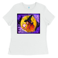 White witch with crystal ball tumbler Ladies Tee - BundleAndBundleShop