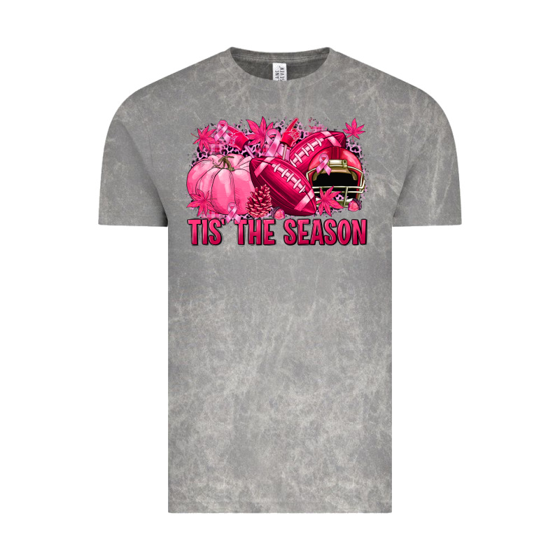 Tis' The Season Football Breast Cancer Vintage Tee by NancyCooperArtShop | Teevron