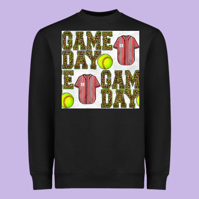 Softball Uniform Game Day Seamless Pattern Heavyweight Sweatshirt Designed By Bundleandbundleshop