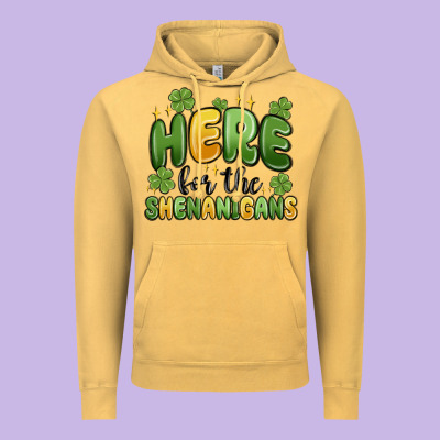 Here For The Shenanigans Vintage Hoodie Designed By Maliassmallbusiness