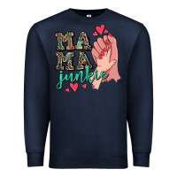 Navy Mama Junkie Mother's Day Premium Sweatshirt - CowGirlArtShop
