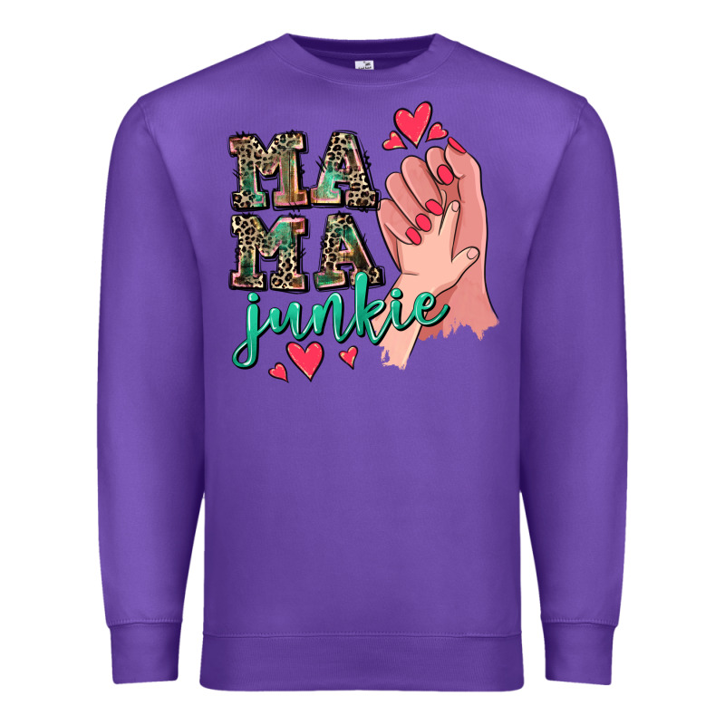 Mama Junkie Mother's Day Premium Sweatshirt by CowGirlArtShop | Teevron