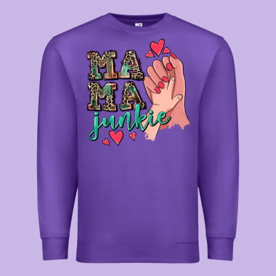 Mama Junkie Mother's Day Premium Sweatshirt Designed By Cowgirlartshop