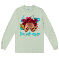 Matcha Afro Bantu Knots Red Hairdresser With Leopard Glasses Bbs Long Sleeve Tee - BundleAndBundleShop