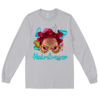 Moon Dust Afro Bantu Knots Red Hairdresser With Leopard Glasses Bbs Long Sleeve Tee - BundleAndBundleShop