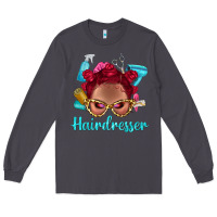 Smoke Afro Bantu Knots Red Hairdresser With Leopard Glasses Bbs Long Sleeve Tee - BundleAndBundleShop