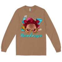 Toasted Coconut Afro Bantu Knots Red Hairdresser With Leopard Glasses Bbs Long Sleeve Tee - BundleAndBundleShop